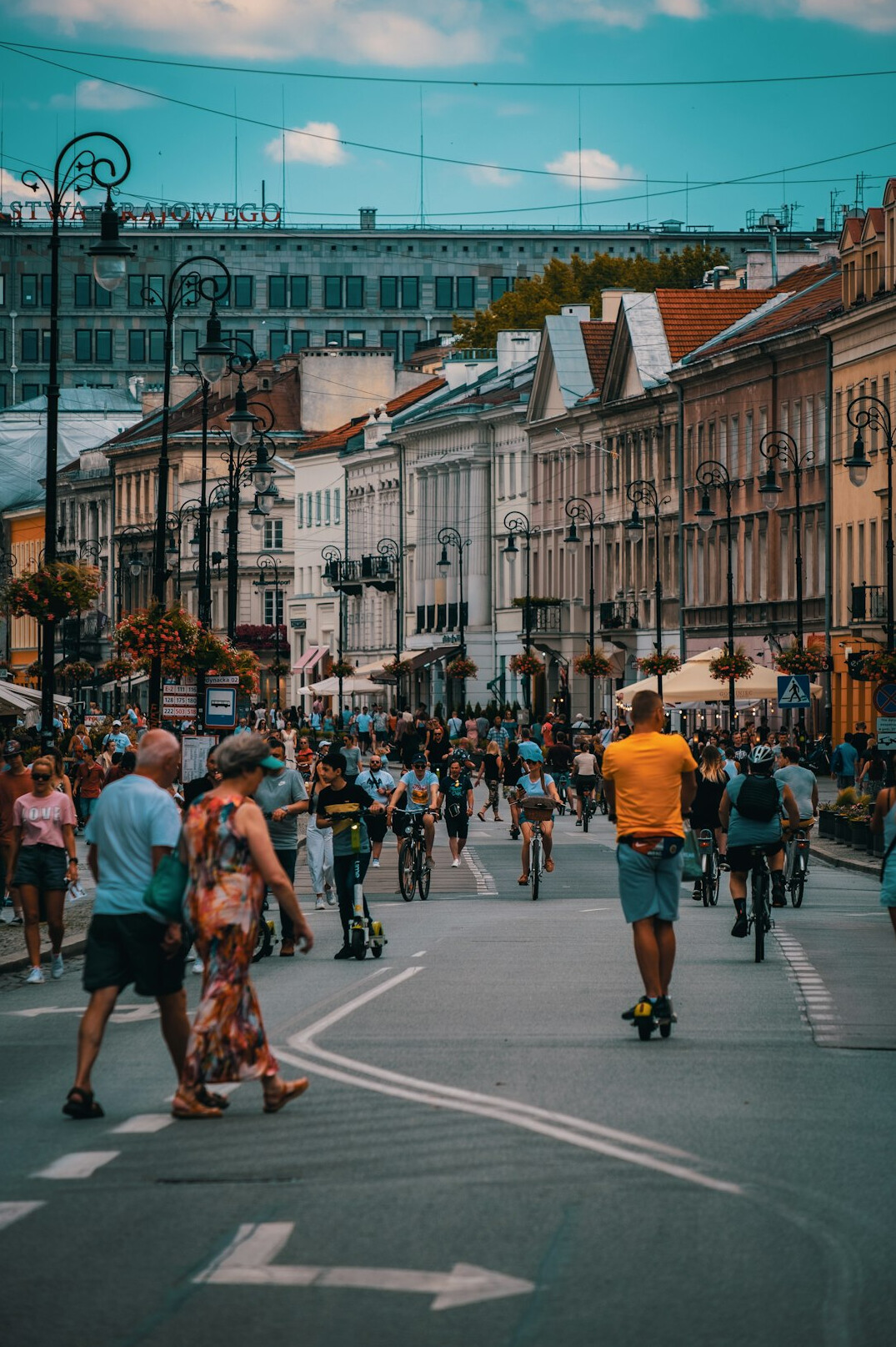 group of cyclists in poland