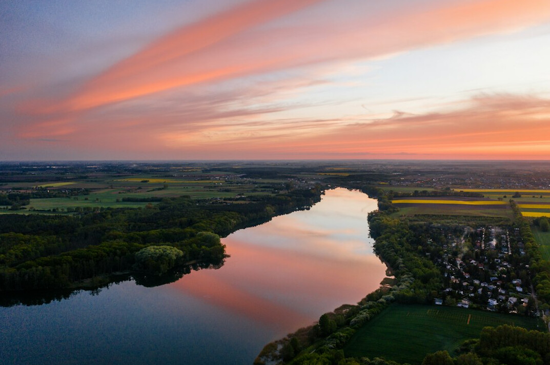 serene polish lake at dawn